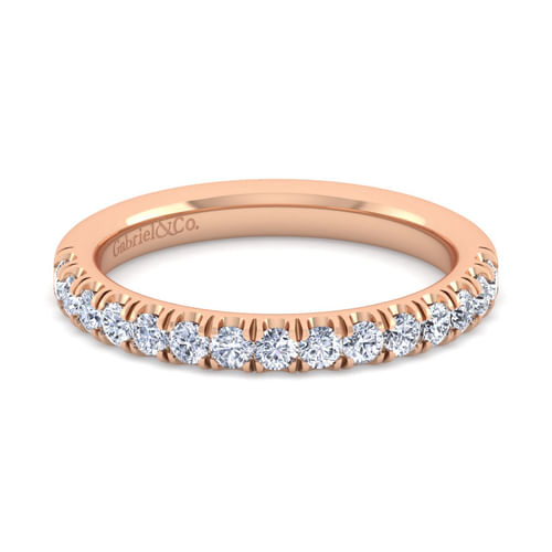 14K Rose Gold Matching Diamond Wedding Band