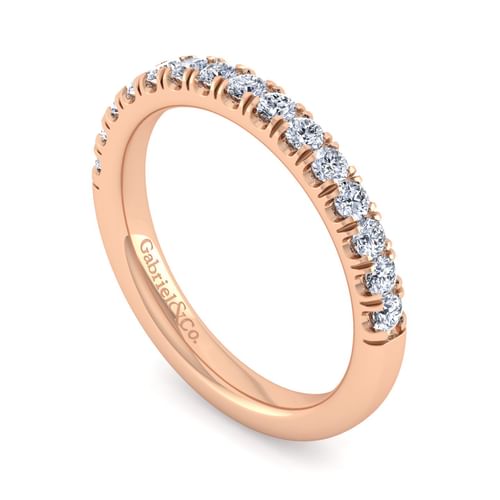 14K Rose Gold Matching Diamond Wedding Band