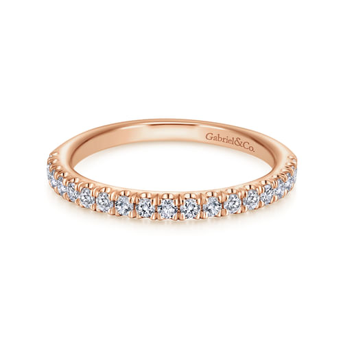 14K Rose Gold Matching Diamond Wedding Band