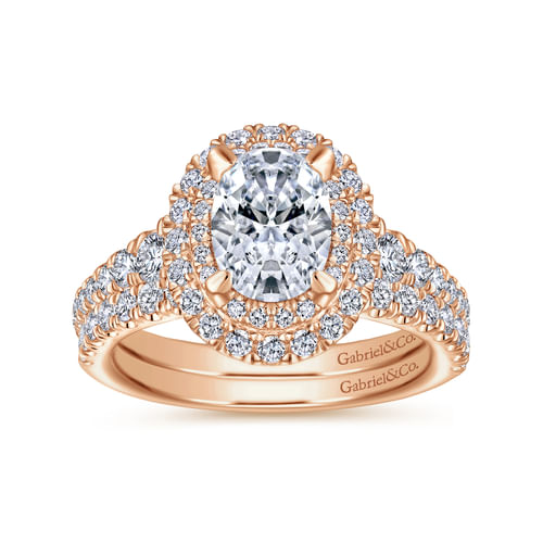 14K Rose Gold Matching Diamond Wedding Band