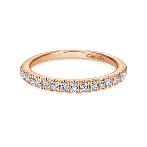 14K Rose Gold Matching Diamond Wedding Band