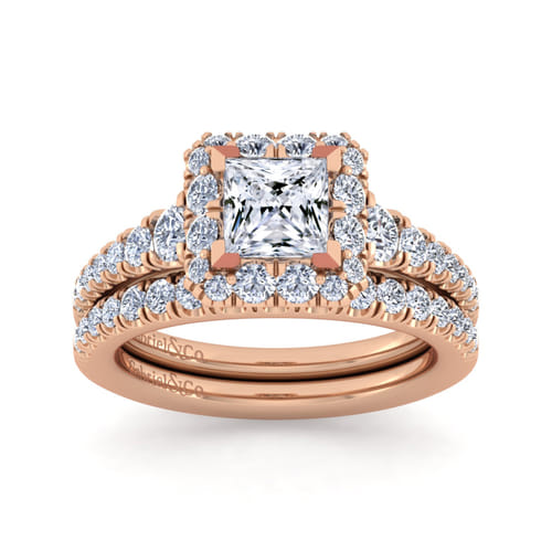 14K Rose Gold Matching Diamond Wedding Band