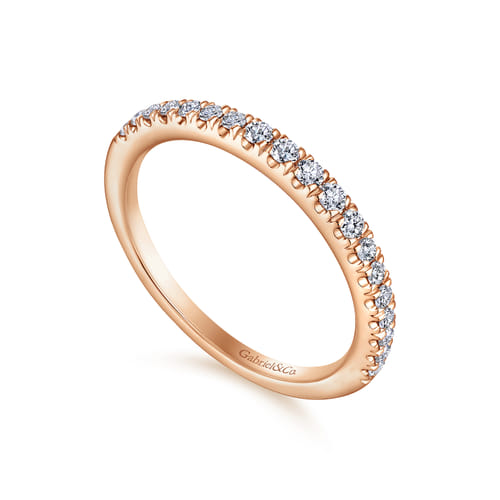 14K Rose Gold Matching Diamond Wedding Band