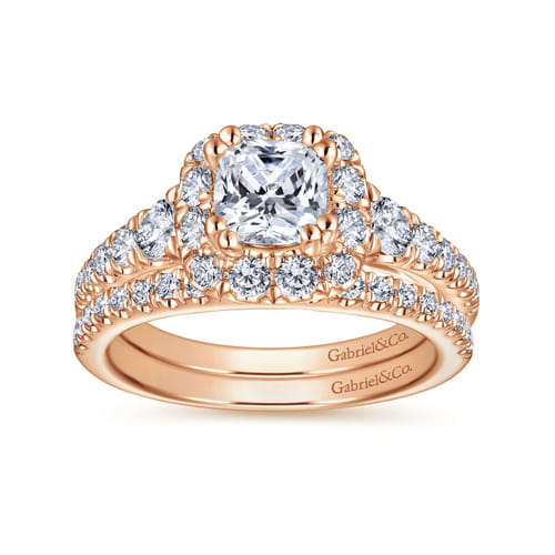14K Rose Gold Matching Diamond Wedding Band