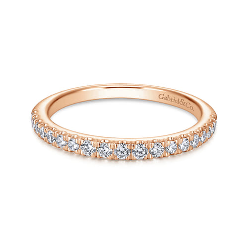 14K Rose Gold Matching Diamond Wedding Band
