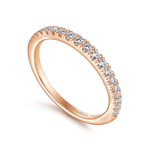 14K Rose Gold Matching Diamond Wedding Band