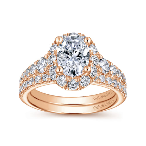 14K Rose Gold Matching Diamond Wedding Band