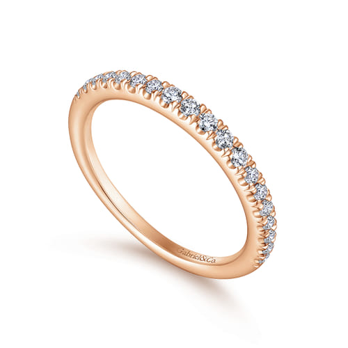 14K Rose Gold Matching Diamond Wedding Band
