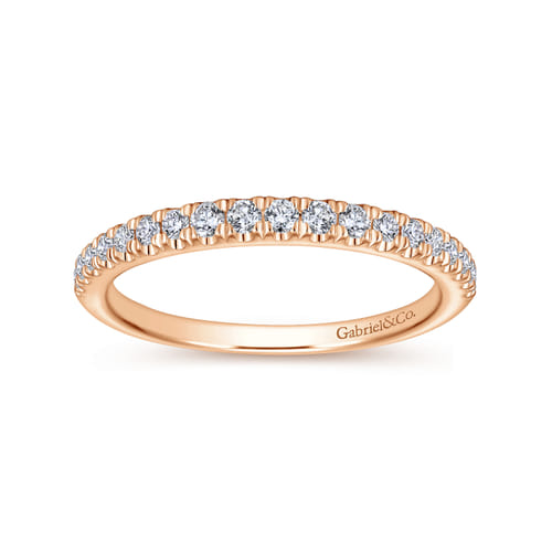 14K Rose Gold Matching Diamond Wedding Band