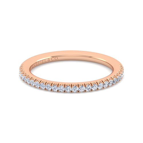 14K Rose Gold Matching Diamond Wedding Band