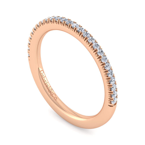 14K Rose Gold Matching Diamond Wedding Band