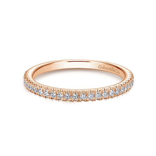 14K Rose Gold Matching Diamond Wedding Band