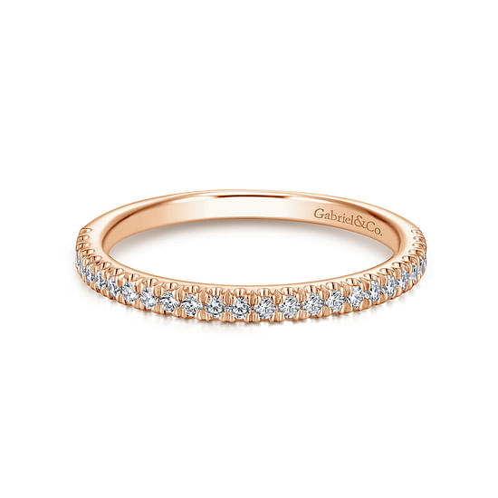 Gabriel - 14K Rose Gold Matching Diamond Wedding Band