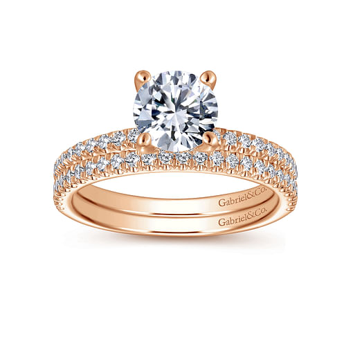 14K Rose Gold Matching Diamond Wedding Band