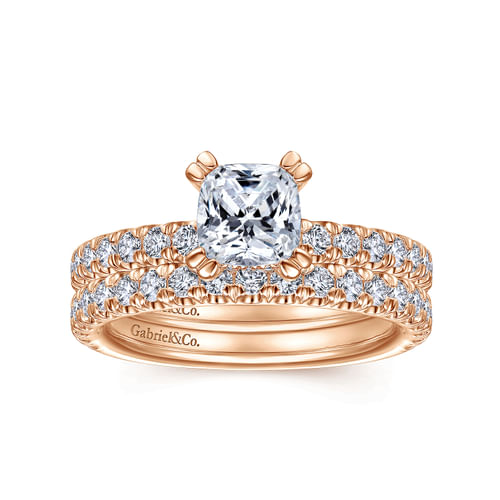 14K Rose Gold Matching Diamond Wedding Band