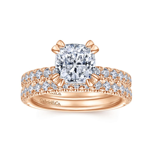 14K Rose Gold Matching Diamond Wedding Band