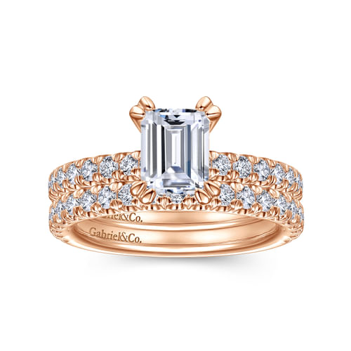 14K Rose Gold Matching Diamond Wedding Band