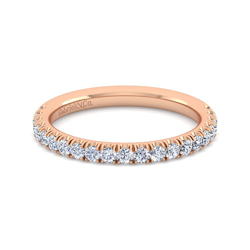 14K Rose Gold Matching Diamond Wedding Band