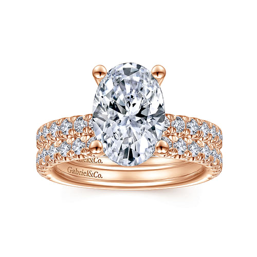 14K Rose Gold Matching Diamond Wedding Band