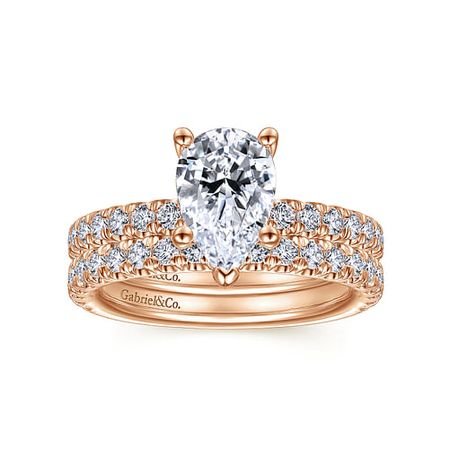 14K Rose Gold Matching Diamond Wedding Band