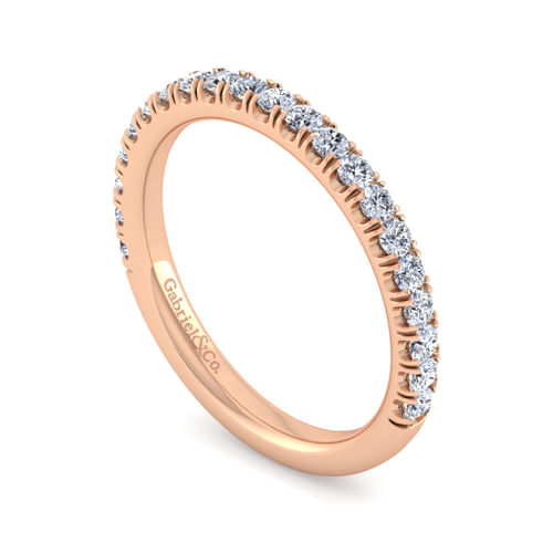 14K Rose Gold Matching Diamond Wedding Band