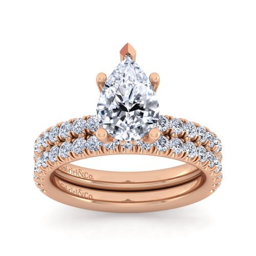 14K Rose Gold Matching Diamond Wedding Band
