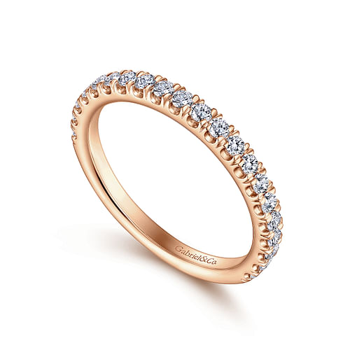 14K Rose Gold Matching Diamond Wedding Band