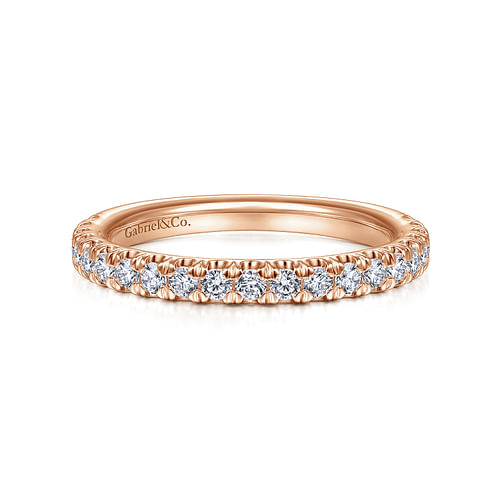 14K Rose Gold Matching Diamond Wedding Band