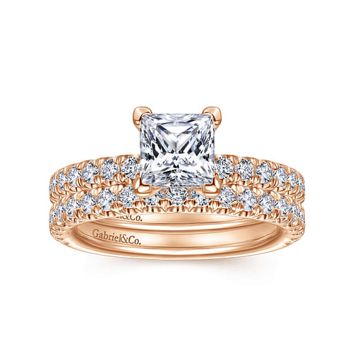 14K Rose Gold Matching Diamond Wedding Band