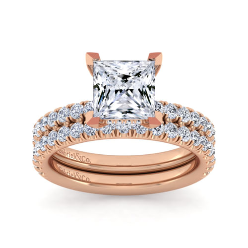 14K Rose Gold Matching Diamond Wedding Band