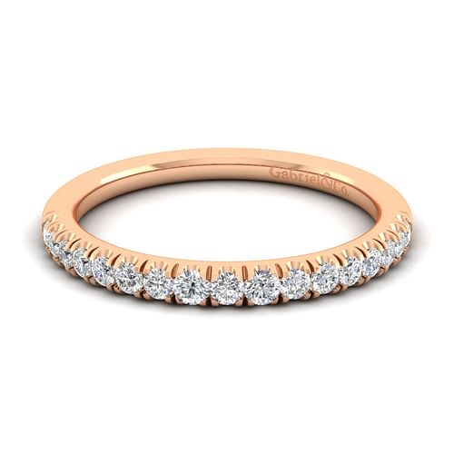 14K Rose Gold Matching Diamond Wedding Band