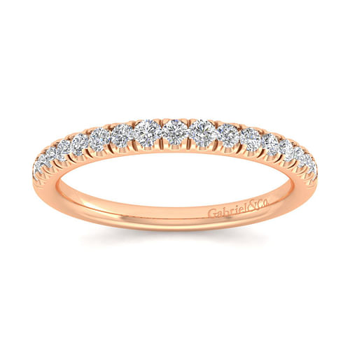 14K Rose Gold Matching Diamond Wedding Band