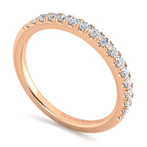 14K Rose Gold Matching Diamond Wedding Band