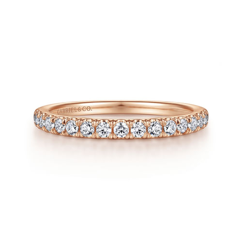 14K Rose Gold Matching Diamond Wedding Band