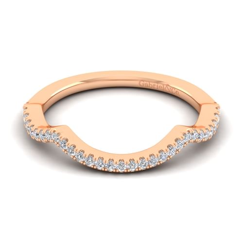 14K Rose Gold Matching Diamond Wedding Band