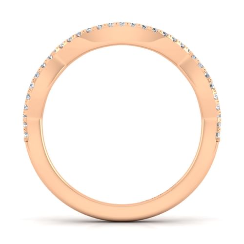 14K Rose Gold Matching Diamond Wedding Band