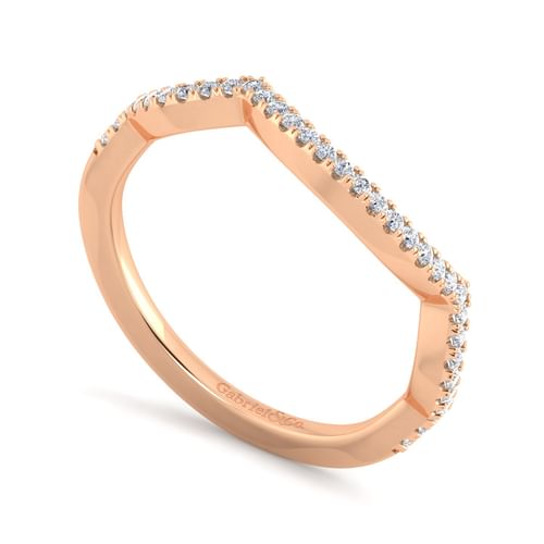 14K Rose Gold Matching Diamond Wedding Band