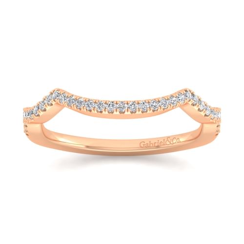14K Rose Gold Matching Diamond Wedding Band