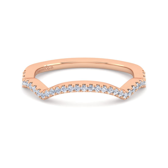 Gabriel - 14K Rose Gold Matching Diamond Wedding Band