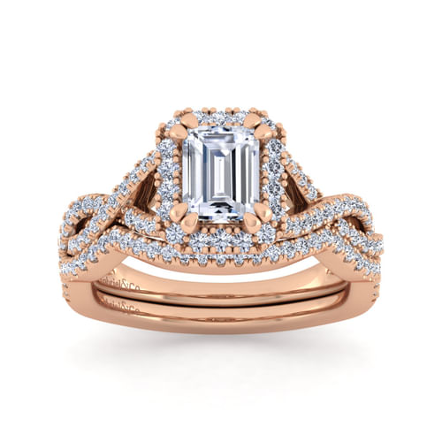 14K Rose Gold Matching Diamond Wedding Band