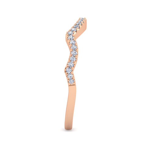 14K Rose Gold Matching Diamond Wedding Band