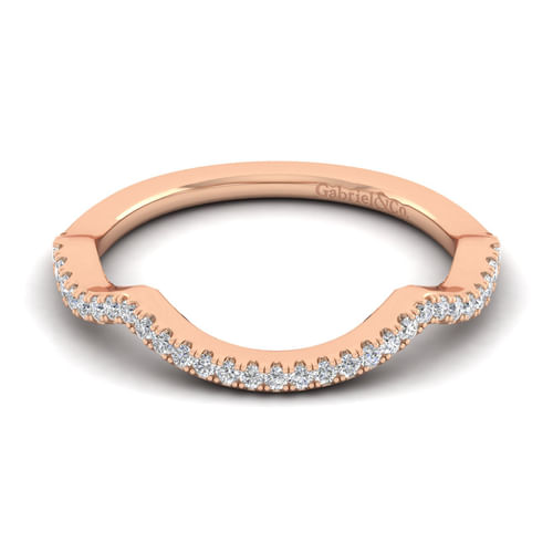 14K Rose Gold Matching Diamond Wedding Band