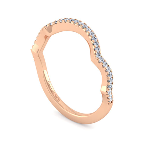 14K Rose Gold Matching Diamond Wedding Band