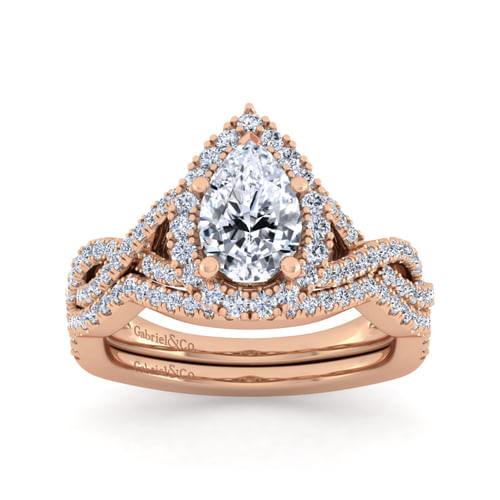 14K Rose Gold Matching Diamond Wedding Band