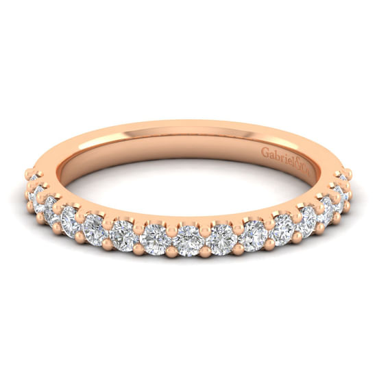 Gabriel - 14K Rose Gold Matching Diamond Wedding Band