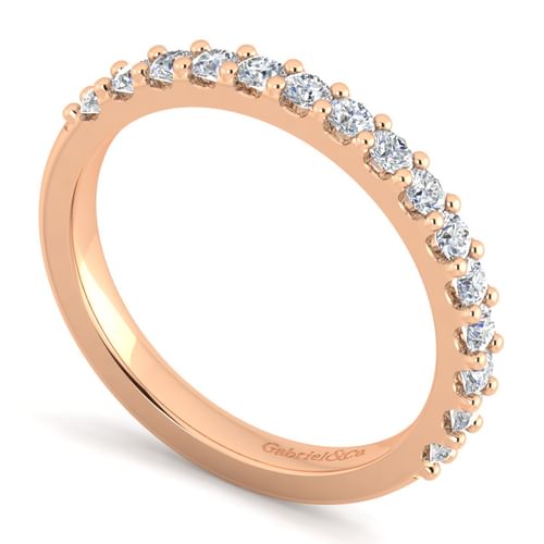 14K Rose Gold Matching Diamond Wedding Band