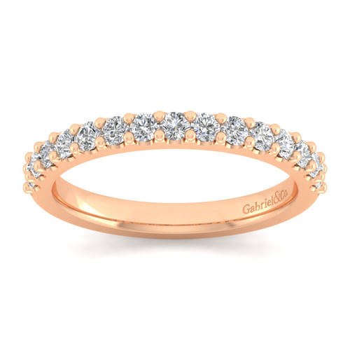 14K Rose Gold Matching Diamond Wedding Band
