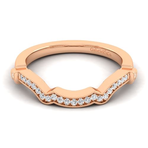 14K Rose Gold Matching Diamond Wedding Band