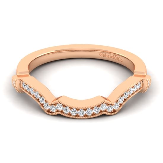 Gabriel - 14K Rose Gold Matching Diamond Wedding Band