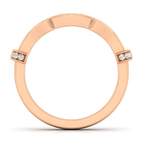 14K Rose Gold Matching Diamond Wedding Band